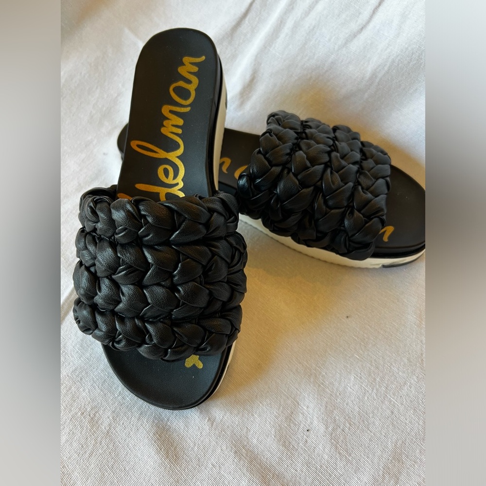Sam Edelman Ainslie Black Woven Slide Sandals